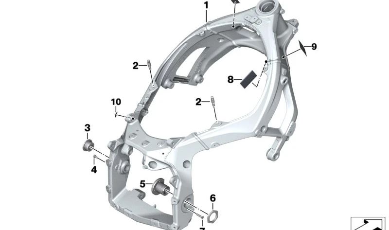 Casquillo punto giro basculante derecho OEM 46511542050 para motos BMW M 1000 RR (K66). Original BMW Motorrad.