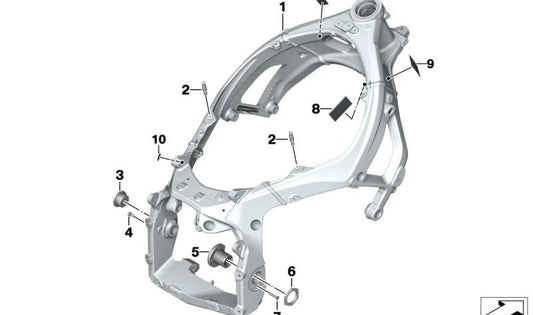 Boccola punto di articolazione forcellone sinistro OEM 46511542049 per BMW Motorrad M 1000 RR (K66). BMW Motorrad originale.