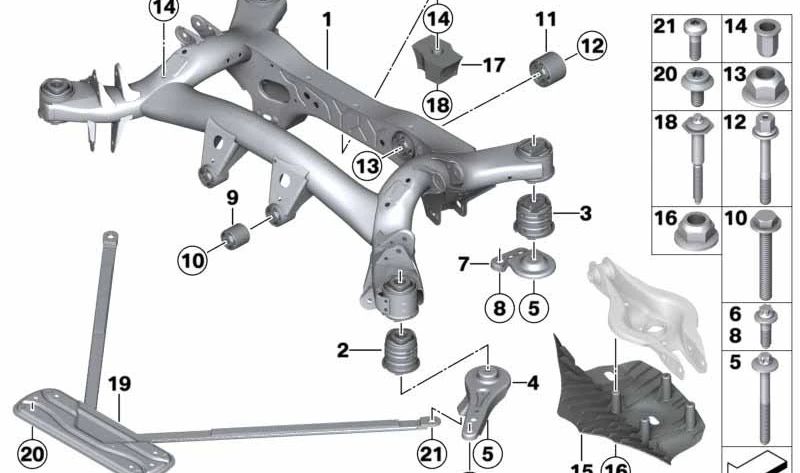 Cubierta derecha para BMW Serie 1 F20, F21, Serie 2 F22, F23, Serie 3 F30, F31, F34, Serie 4 F32, F33, F36 (OEM 33326796138). Original BMW.
