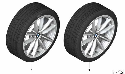Complete winter wheel with soft compound for BMW 3 Series G20, G21, 4 Series G22, G23 (OEM 36115A4BBA0). Original BMW