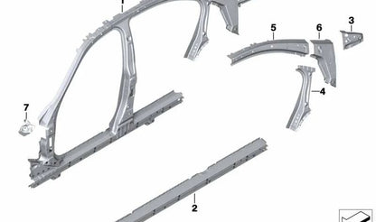 Pilar C Fita de fixação OEM 41217297997 Para BMW F30, F30N, F35, F35N, F80, F80N. BMW original.