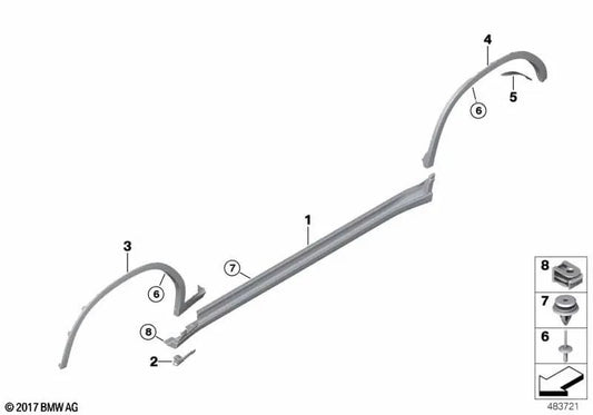 Left light module bracket for BMW X3 G01, G08, X4 G02 (OEM 63177483697). Original BMW.