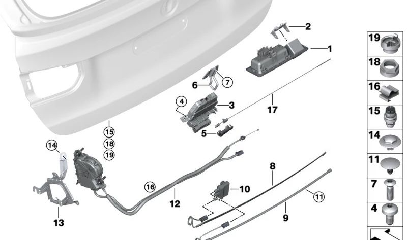 Cable sensor Smart Opener inferior para BMW F40, F52, F44, F45, F46, F30, F31, F34, F35, G20, G28, F32, F36, F07, F10, F11, F18, F90, G30, G31, G38, G32, F01N, F02N, F04, G11, G12, G14, G15, F48, F49, F39, F25, F97, G01, G02, G05, F16, F86, G07, MINI F54,