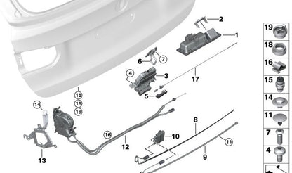 Cable sensor Smart Opener inferior para BMW F40, F52, F44, F45, F46, F30, F31, F34, F35, G20, G28, F32, F36, F07, F10, F11, F18, F90, G30, G31, G38, G32, F01N, F02N, F04, G11, G12, G14, G15, F48, F49, F39, F25, F97, G01, G02, G05, F16, F86, G07, MINI F54,
