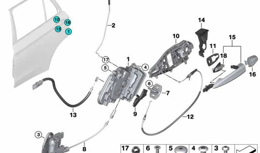 OEM Right Heckstütze 51227384808 für BMW F16, F86. Original BMW.