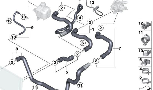 Abrazadera OEM 11722756407 para MINI R56, R55, R57, Countryman R60, F60, Paceman R61 y más. Original MINI.