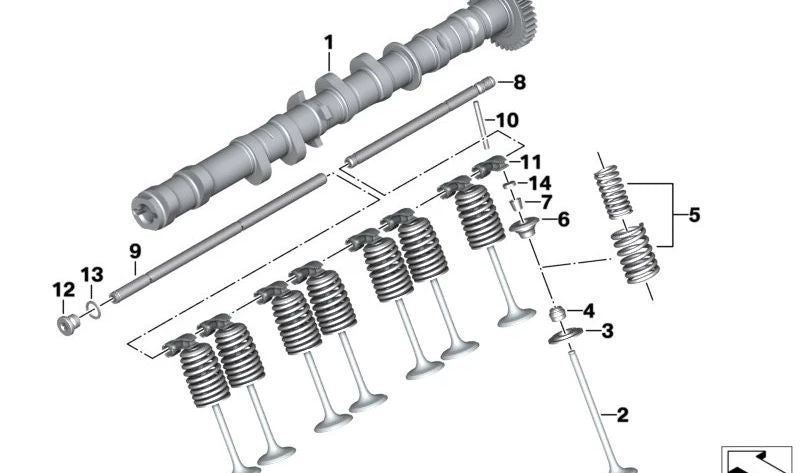 Válvula de escape OEM 11347718082 para BMW Motorrad M 1000 R (0E81, 0P51, 0P53), M 1000 XR (0E91), HP4 (SK42), S 1000 RR (SK46), S 1000 R (SK47), M 1000 RR (SK66). Original BMW Motorrad.