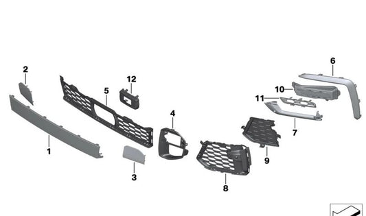 Links -Nebel -Lichtabdeckung für BMW G06 (OEM 51115A244D3). Original BMW
