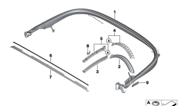 Junta de estanqueidad izquierda OEM 54347434519 para BMW Z4 G29. Original BMW.
