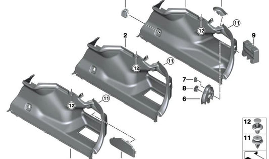Tapa pulsador maletero OEM 51477396474 para BMW G20, G22, G23, G26, G30, G60, G42, G70, G11, G12, G87, G80, G82, G83, G90, F90, I20. Original BMW.