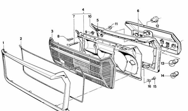Marco de junta izquierda OEM 63211361521 para BMW E12. Original BMW.