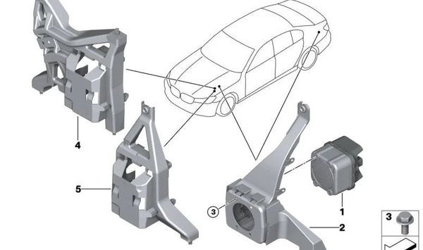 Generador de sonido del motor OEM 65125A355B8 para BMW i3 (I01, I01N), i8 (I12, I12N), iX (I15). Mejora el sonido exterior del coche eléctrico. Original BMW.
