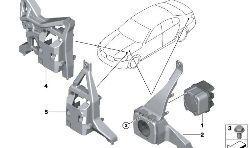 Generador de sonido del motor OEM 65125A355B1 para BMW F45, F30, F10, F18, G30, G38, F02, G11, G12, F48, F15, I01, I12, I15, F60. Original BMW.