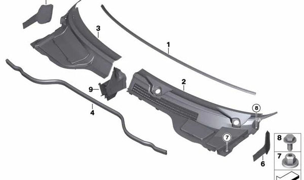 Tapa lateral del vano motor izquierda OEM 51132751209 para MINI R55, R56, R57 (todos los modelos compatibles). Pieza original MINI.