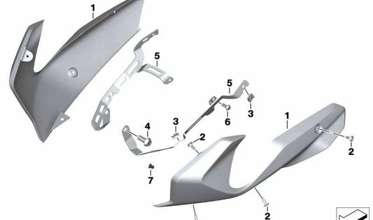 Spoiler de motor izquierdo en acero inoxidable OEM 46631540815 para motos BMW R1250R, R1250RS. Original BMW Motorrad.