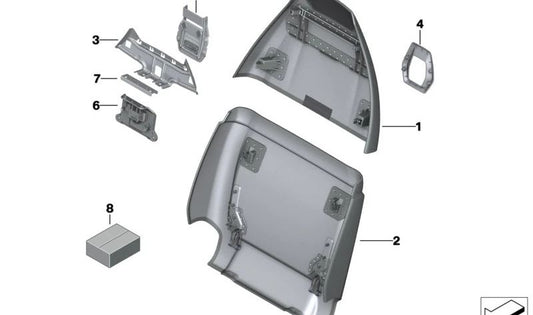 Panel trasero inferior asiento confort OEM 52107409624 para BMW F90, F90N, G11, G11N, G12, G12N, F95, F95N, G05, G05N, F96, F96N, G06, G06N, G07, G07N. Original BMW.
