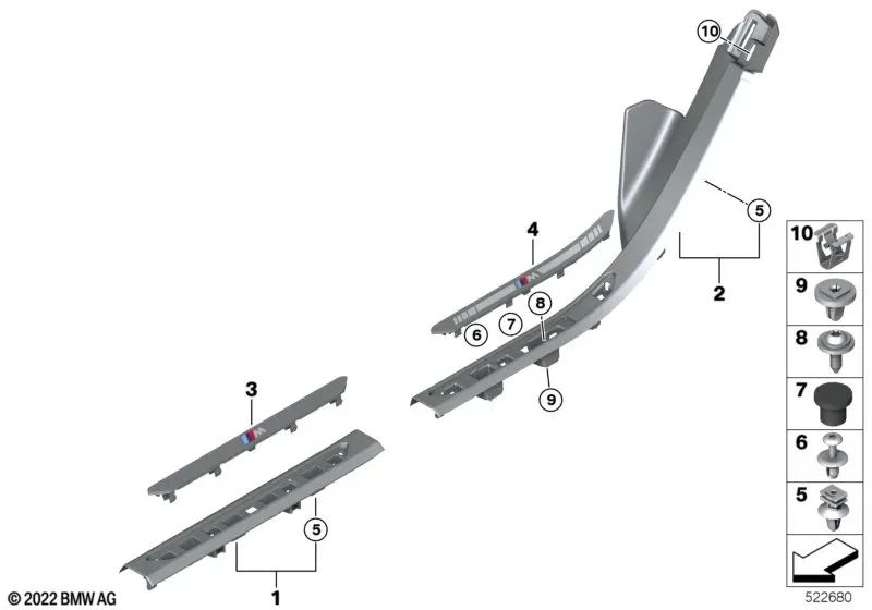 Rear right intake insert for BMW X7 G07, G07N (OEM 51478094816). Original BMW.