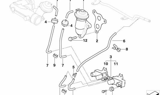 Válvula AGR OEM 11717791094 para MINI R50 One D (RB11, RB12) con motor W17. Original MINI.