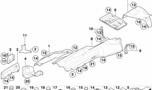 Soporte aislante térmico del depósito izquierdo OEM 51487179946 para BMW E81, E82, E87, E88. Original BMW.