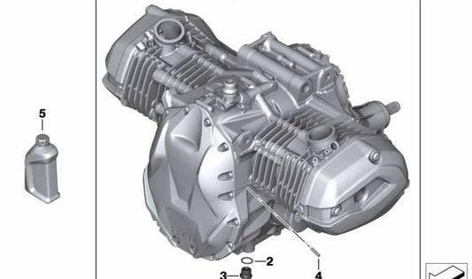 Motor completo plata OEM 11008389099 para BMW Motorrad R 1200 GS (RK50) de 2012 a 2018. Motor original BMW Motorrad.