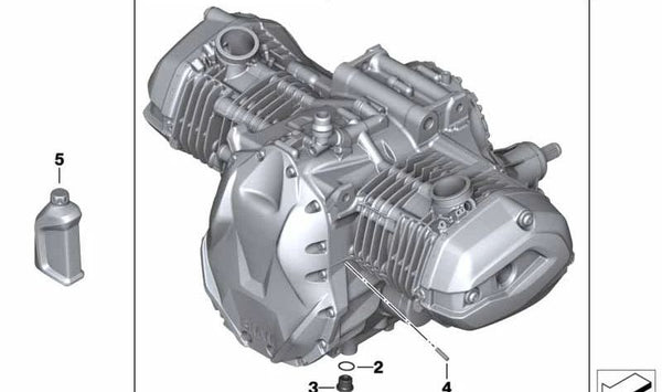 Motor completo plata OEM 11008389099 para BMW Motorrad R 1200 GS (RK50) de 2012 a 2018. Motor original BMW Motorrad.