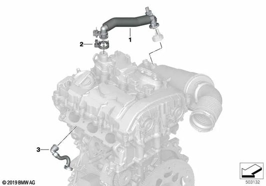 Lüftungsrohr für BMW I I12, I12N, I15 (OEM 11158623083). Original BMW