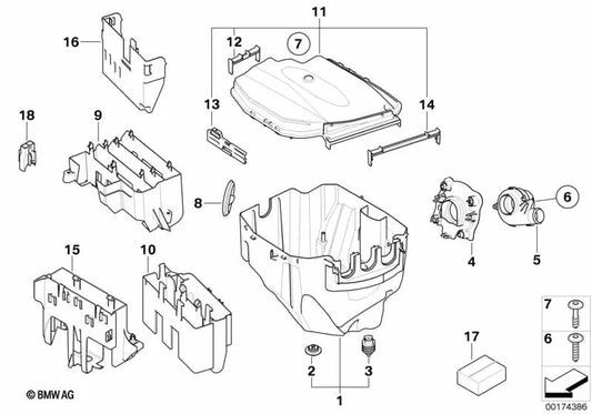 Träger der Kontrolleinheit für BMW E81, E82, E87, E88, E90, E91, E92, E93, E84 (OEM 12907528940). Original BMW