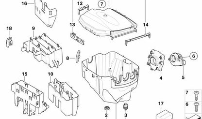 Ventilador de la E-Box para BMW Serie 1 E82, E87N, E88, Serie 3 E90, E91, E92, E93, X1 E84 (OEM 12907547141). Original BMW