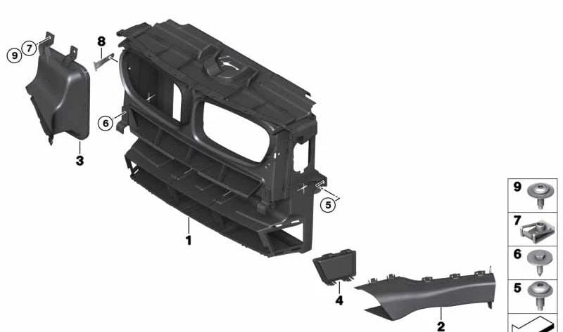 Conducto de aire para enfriador de aceite derecho OEM 51747210488 para BMW F25, F26. Original BMW.