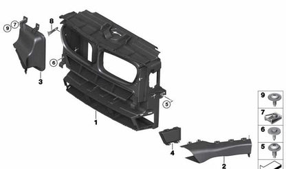 Conducto de aire para enfriador de aceite derecho OEM 51747210488 para BMW F25, F26. Original BMW.
