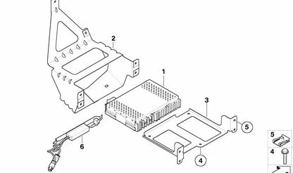 Soporte para bandeja de almacenamiento OEM 65159120729 para BMW E60, E61. Original BMW.