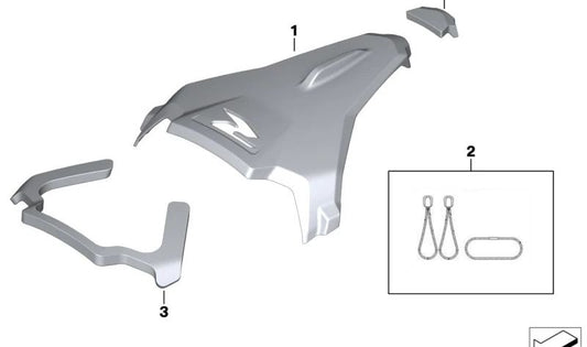 OEM de protetor anti -racing frontal OEM 77349443368 para BMW Motorrad F 900 R (0K11, 0K81, 0K83, 0K91, 0K31) a partir de 11/2019 em diante. BMW Motorrad original.