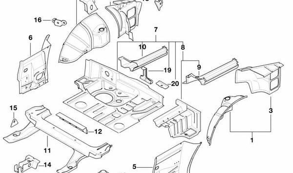 Soporte central de respaldo OEM 41128232116 para BMW E36. Original BMW.