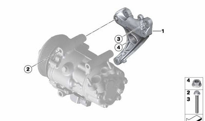 Soporte de compresor de aire acondicionado OEM 64557580781 para MINI R56, R55, R57, R58, R59, R60, R61… y más. Original MINI.