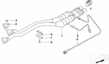 Abrazadera inferior de escape OEM 18301433551 para BMW E36, E39. Original BMW.