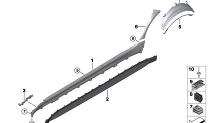 Aletín de paso de rueda trasero izquierdo OEM 51128084071 para BMW G80, G81. Original BMW