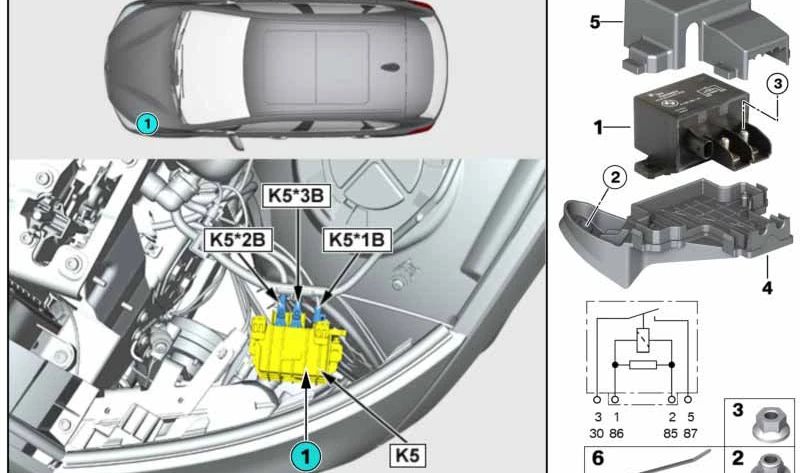 Soporte de fijación OEM 61136801512 para BMW F40, F44, F48, F39. Original BMW.