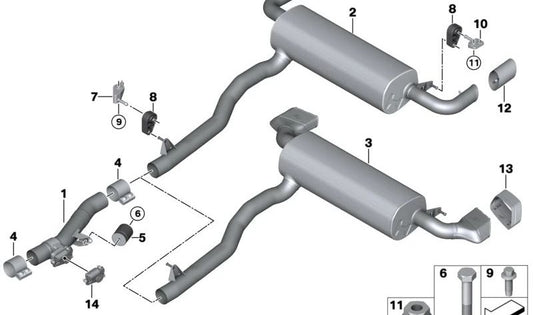 Silencieux pour BMW G30N, G30N (OEM 18308479925). BMW d'origine
