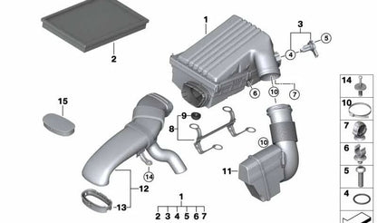 Manguito de admisión OEM 13717548890 para BMW E70, E71, E72. Original BMW.