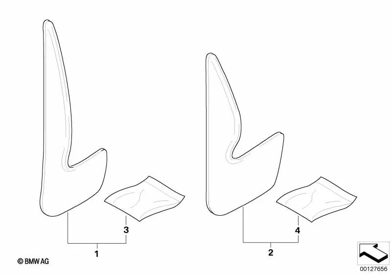 Juego de guardabarros delantero para BMW E38 (OEM 82169404697). Original BMW.