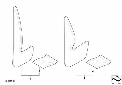 Juego de guardabarros delantero para BMW E38 (OEM 82169404697). Original BMW.