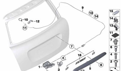 Acolchado de espuma OEM 51247117729 para MINI R50, R53. Pieza original MINI. Ideal para mejorar el ajuste y evitar ruidos en componentes del maletero.