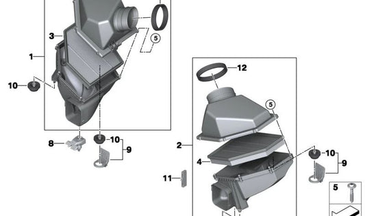 Toma de aire / codo de conexión OEM 13718643158 para BMW G30, G30N, G31N, F90, F90N, G11N, G12N, G70, F91, F92, F93, G14, G15, G16, i20, F97, F97N, G01, G01N, G08, G08E, G08F, G08N, G45, F98, F98N, G02, G02N, F95, F95N, G05, G05N, G18, G18N, F96, F9