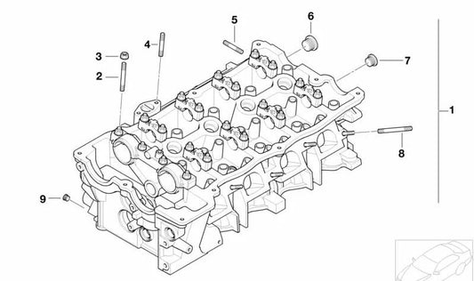 Culata de motor OEM 11127564900 para BMW E81, E87, E90. Original BMW.