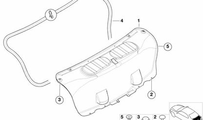 Junta de puerta trasera para BMW E46 (OEM 51717126973). Original BMW