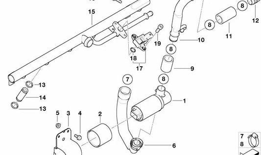 O-Ring-Board (O-Ring) für Drucksensor OEM 12637835186 für BMW (kompatible Modelle: E46, E39, E38, E53, E65, E66, X3 E83, X5 E53, Z4 E85). Original BMW.