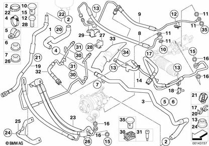 Rückgaberohr für BMW E60, E61, E63, E64 (OEM 32416773989). Original BMW