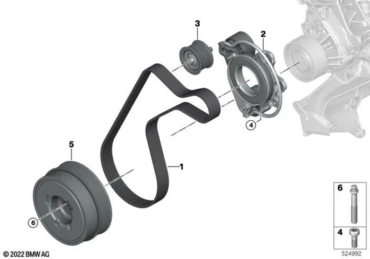 Cinta forçada para BMW 2 U06 Series, X1 U11 (OEM 11287952901). BMW original.
