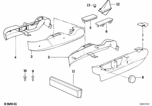 Cover cap for BMW 5 Series E34, 7 Series E32 (OEM 52108140450). Genuine BMW.