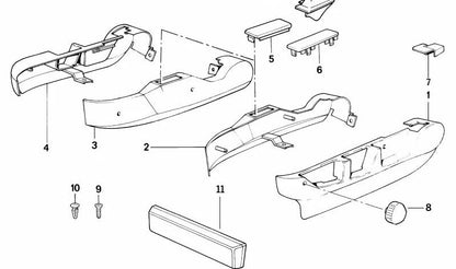 Tapa embellecedora plateada OEM 52101974047 para BMW E34 y E32. Pieza original BMW.